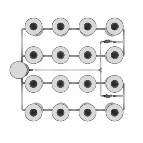 Growrilla RDWC _ 16-Topfe 19L von oben